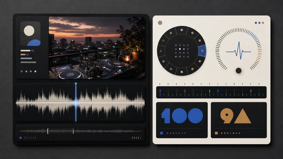 A source track analyzed with tempo, beat grid, and key wheel panels.