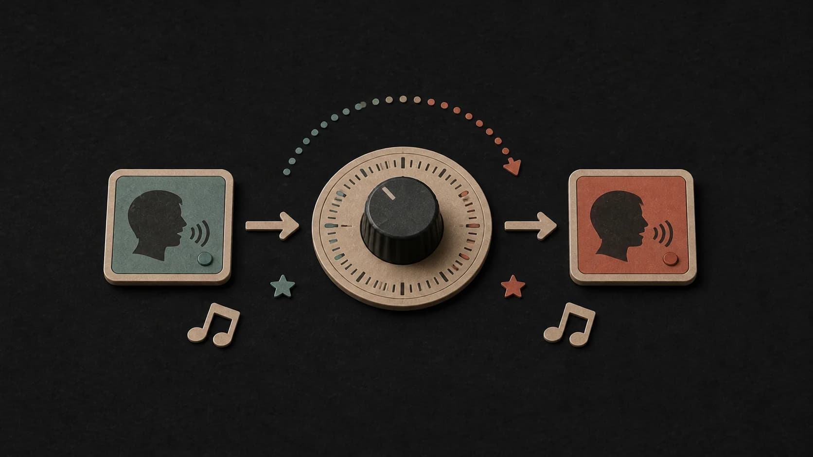 A stepped pitch control between source and adjusted vocal cards